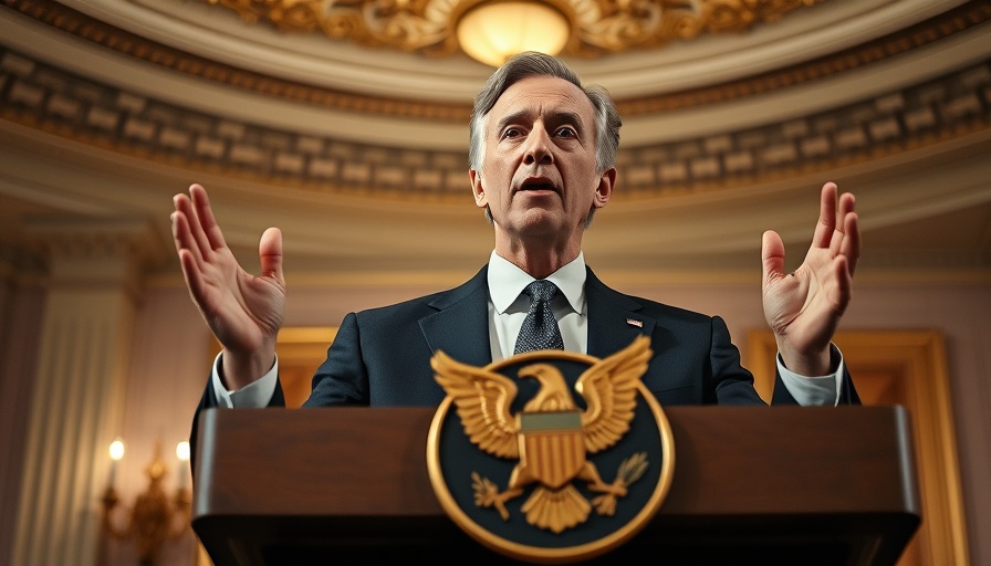 Middle-aged man speaks behind podium in elegant room, arts and culture in America.