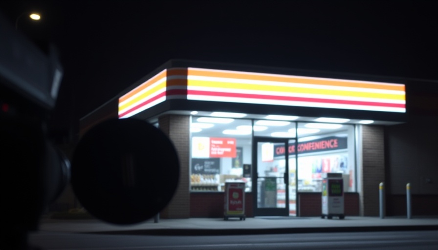 Florida convenience store exterior shown during nighttime news segment.
