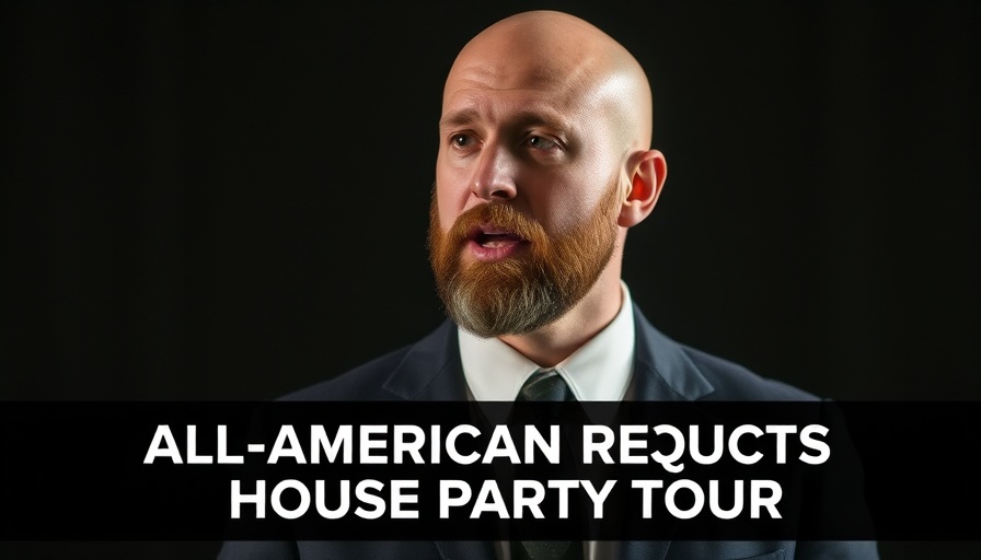 All-American Rejects house party tour discussion by a suited speaker.