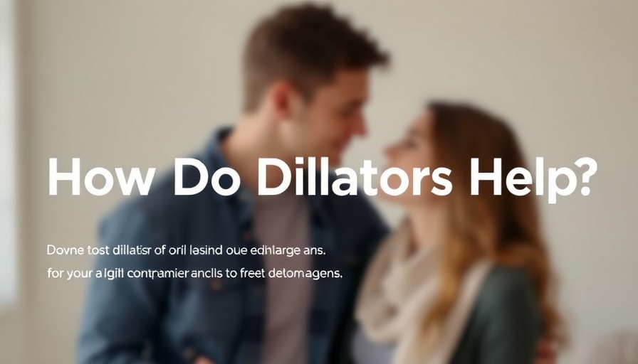 Educational graphic on vaginal dilators for women's health with text.