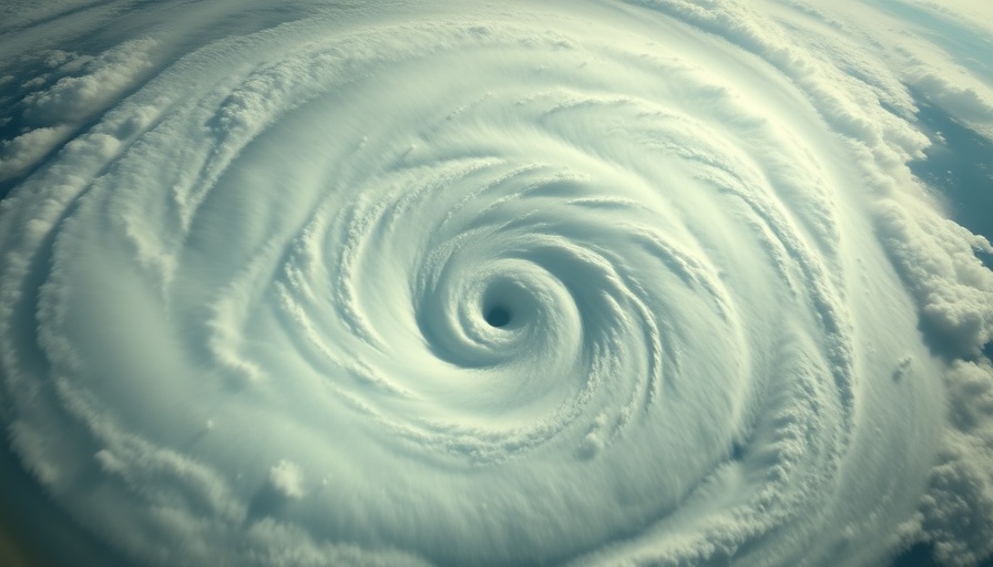 Aerial view of hurricane clouds from a plane by hurricane hunters.