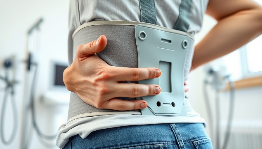 Navigating Back Pain: Person wearing brace, showing discomfort.