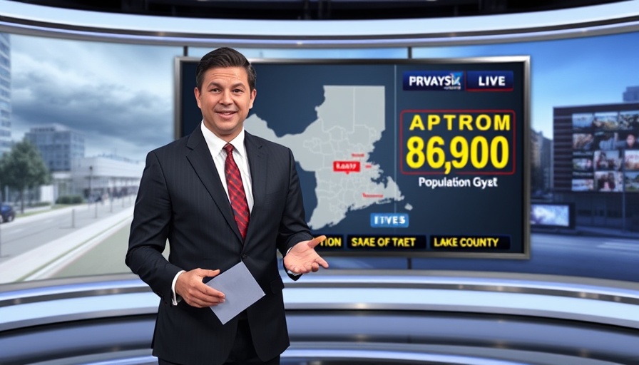 Lake County Population Growth discussed by news anchor in studio.