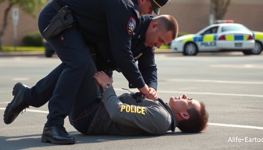 Police Accountability and Plea Deals: Officer holding individual on ground.