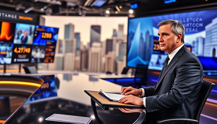 News segment about Trump crypto gains with anchor and public figure.