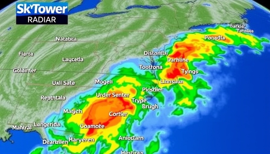 SkyTower Radar showing storm activity over Florida.