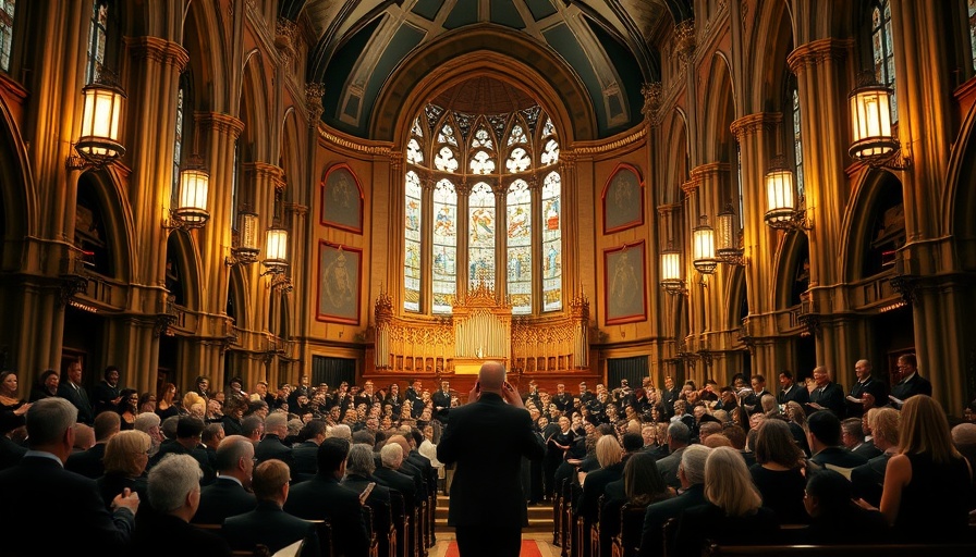 Orlando News: Choir performance in grand church with large audience.
