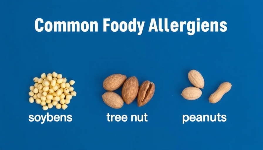 Graphic on baby food allergies highlighting allergens.