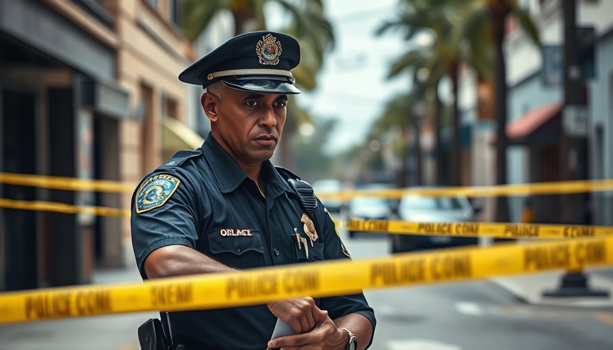 Orlando police officer responds to shooting incident for news.