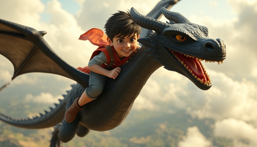 Animated dragon ride in 'How to Train Your Dragon', highlighting box office performance.