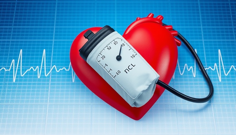 Prevent a Heart Attack: Blood pressure cuff on heart over EKG graph.