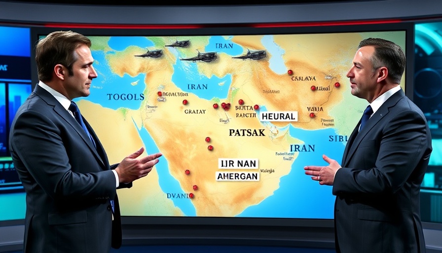 Analysts reviewing military options on Iran in news studio.