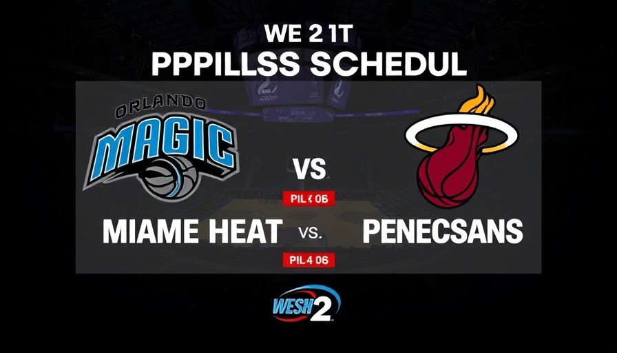Orlando Magic 2025 preseason schedule graphic with Miami Heat and New Orleans Pelicans games.
