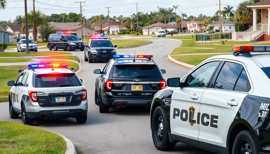 Brevard County Crime Reports: Police vehicles at multiple crime scenes.