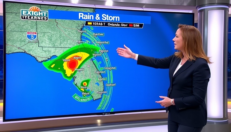 Orlando News weather update with radar map and presenter.