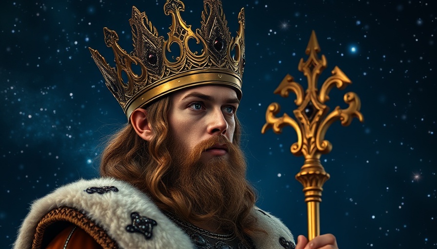 Illustration of Cepheus The King constellation in the night sky.