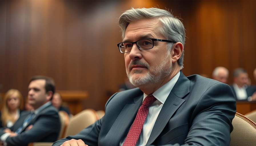 Middle-aged man in a suit at conference on ceasefire status.