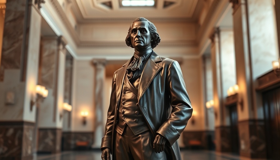 Statue of George Washington at Florida Capitol in elegant hall.