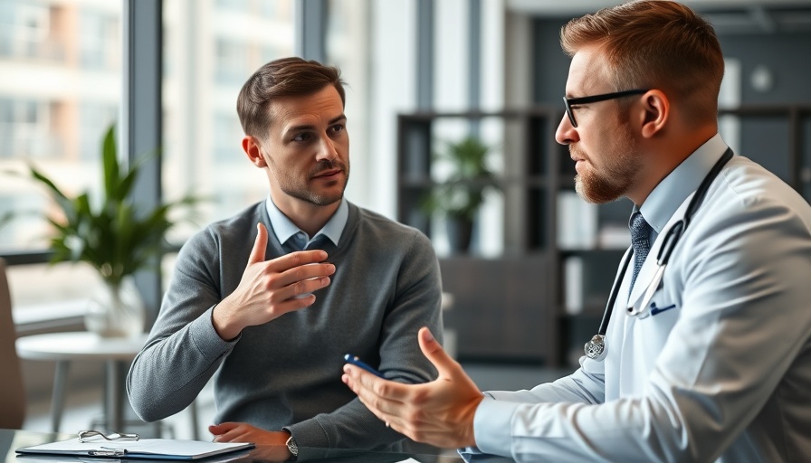 Men's Health Insights: Consultation scene in a professional setting
