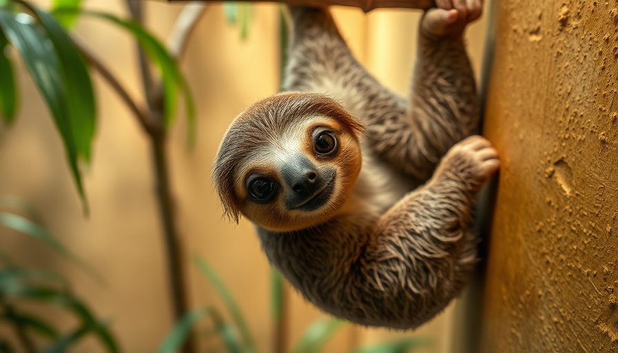 Sloth at Florida aquarium during encounter experience.