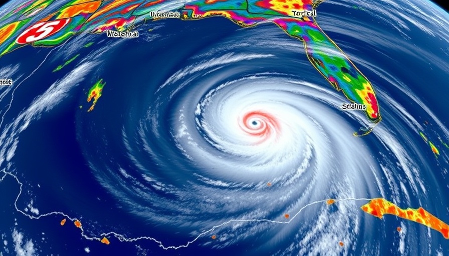 Tropical Storm Chantal impact shown on satellite map.
