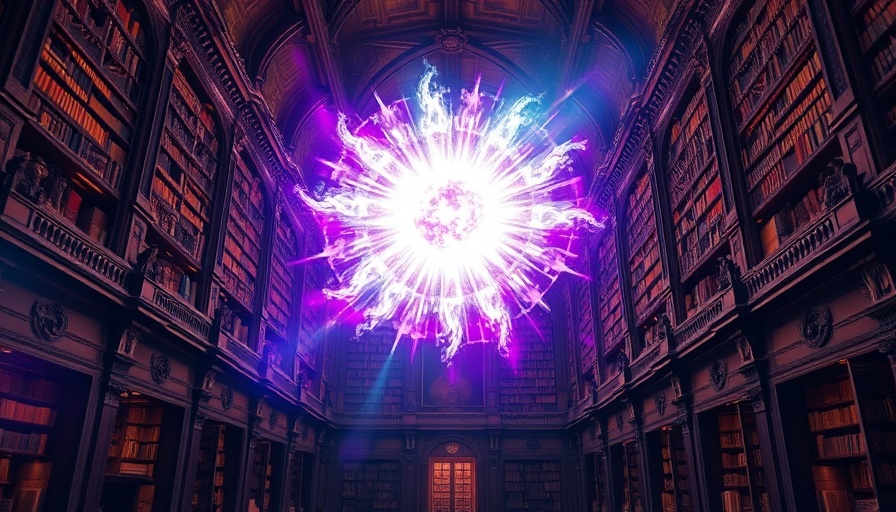 Manifest money cosmic energy in grand library setting.