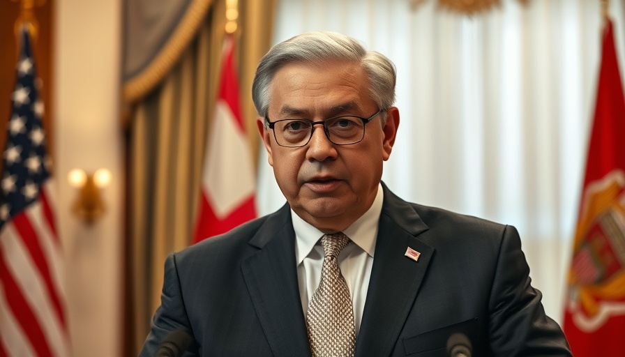 Political figure announces US-Japan trade deal indoors.