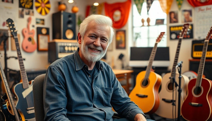 RV Travel enthusiast in a music-themed studio with instruments.