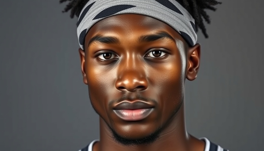 Basketball player with headband in studio lighting