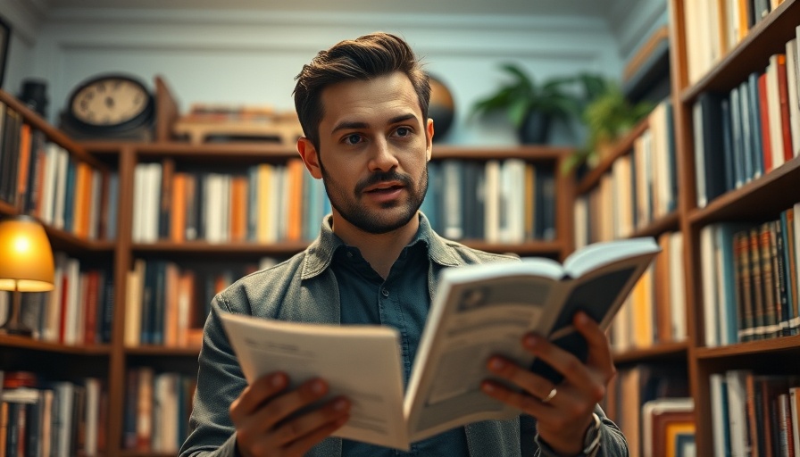 Focused presenter explaining SMART Learning Routine in a cozy library.