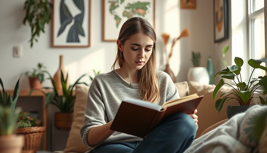 Young woman journaling her healing journey in a serene room.