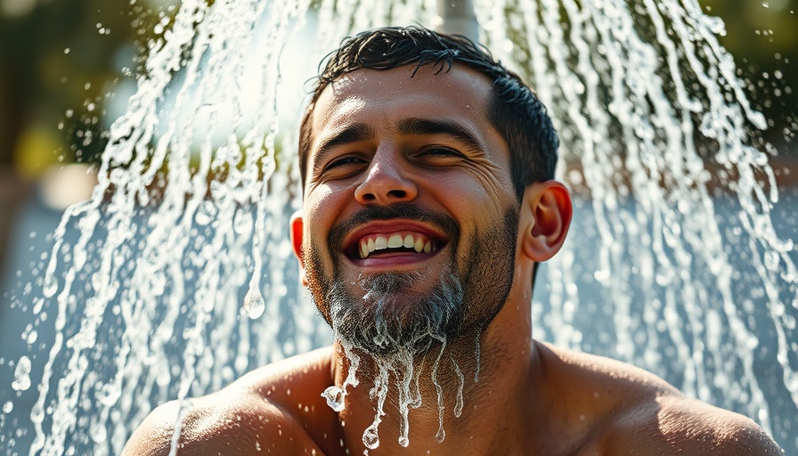 Man cooling off amid record humidity east of the Rockies
