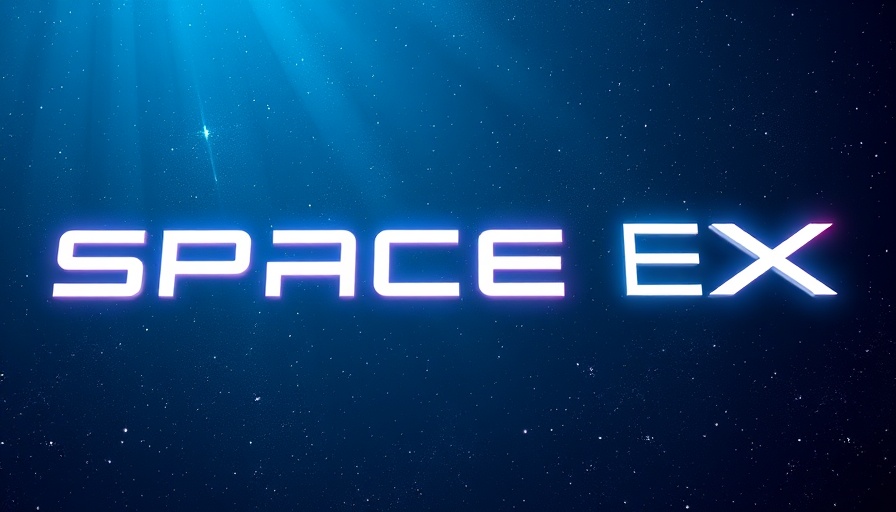 SpaceX logo in starry space backdrop related to satellite launch.