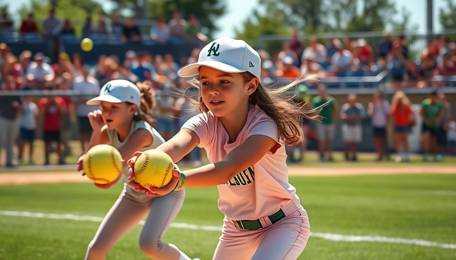 Little League Girls Softball World Series action shot.