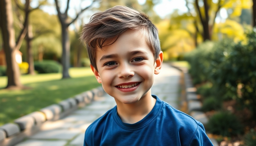 Missing 13-year-old Benjamin Rooney smiling in a park wearing a blue shirt.