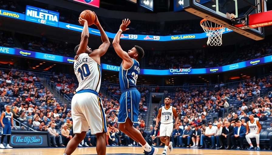 Orlando Magic player in action against New Orleans Pelicans during NBC and ESPN game.