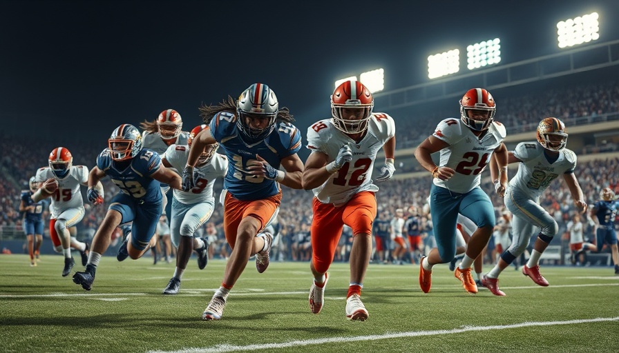 Florida News: High school football game action shot.