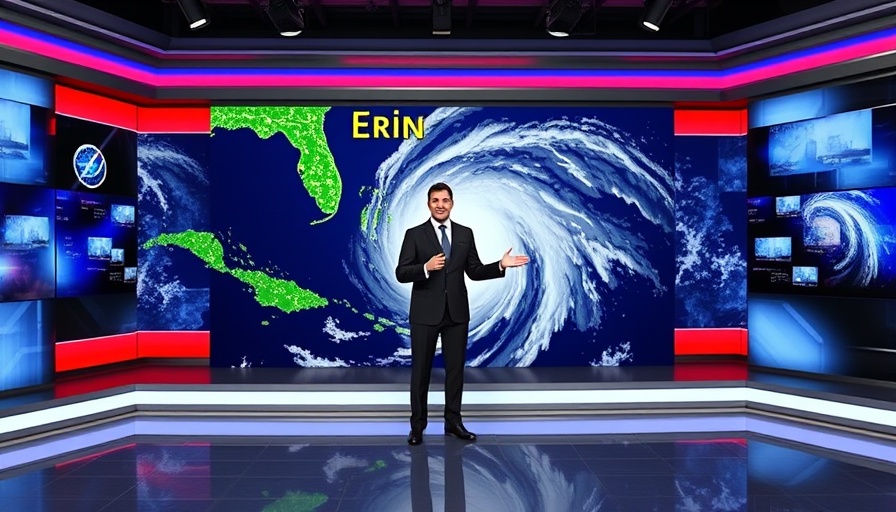 Hurricane Erin Weather Updates with presenter and storm map.