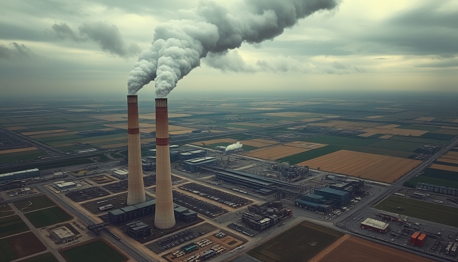 Industrial smokestacks releasing smoke, illustrating pollution.