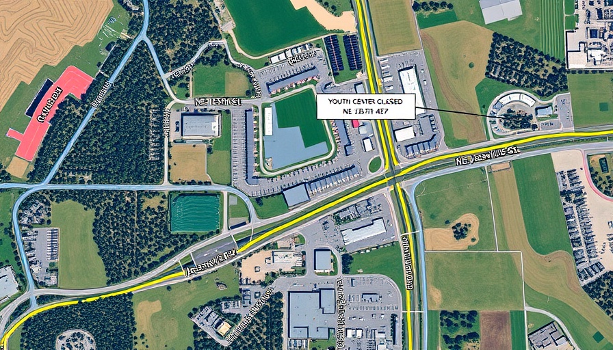 Map showing Florida youth facility closure location and surroundings.