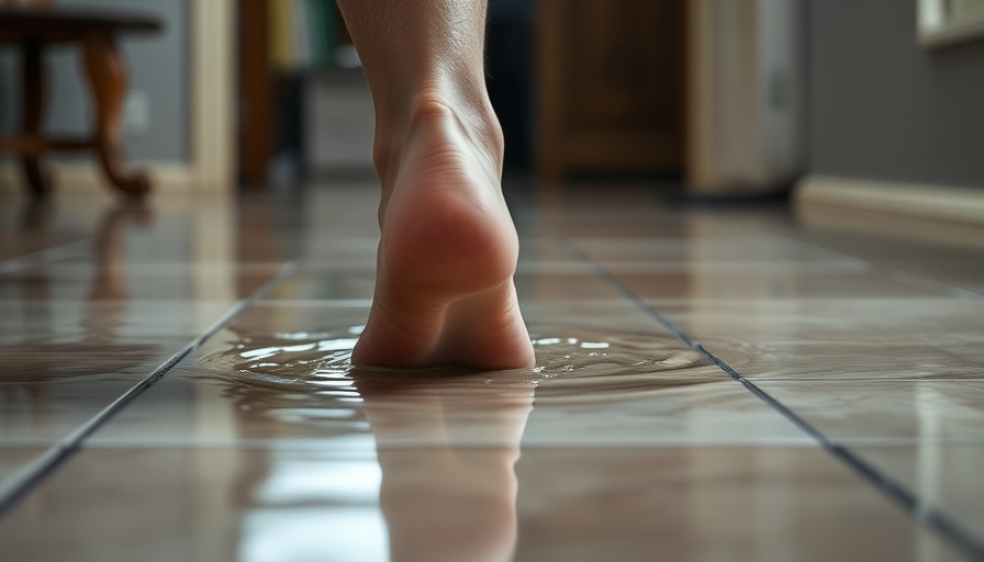 Feet in shallow indoor flooding after New Smyrna Beach storm cleanup.