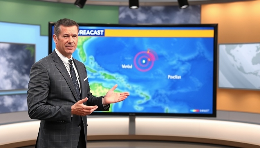 Florida News weather presenter discussing tropical forecast.
