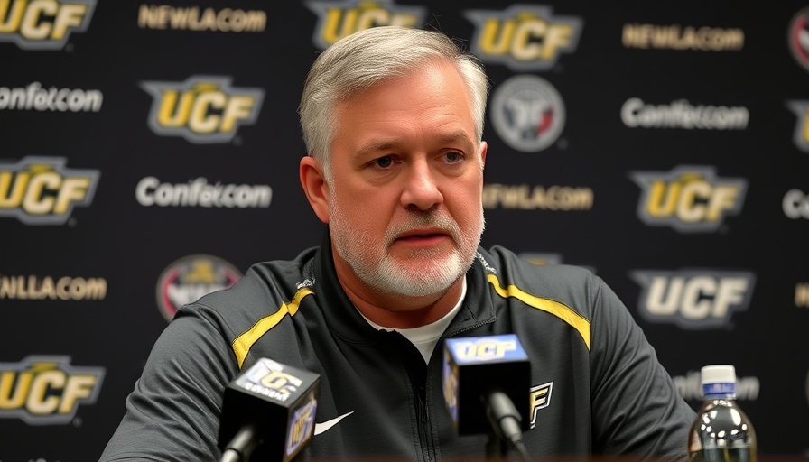 UCF Knights spokesperson discussing football matchup at press conference.