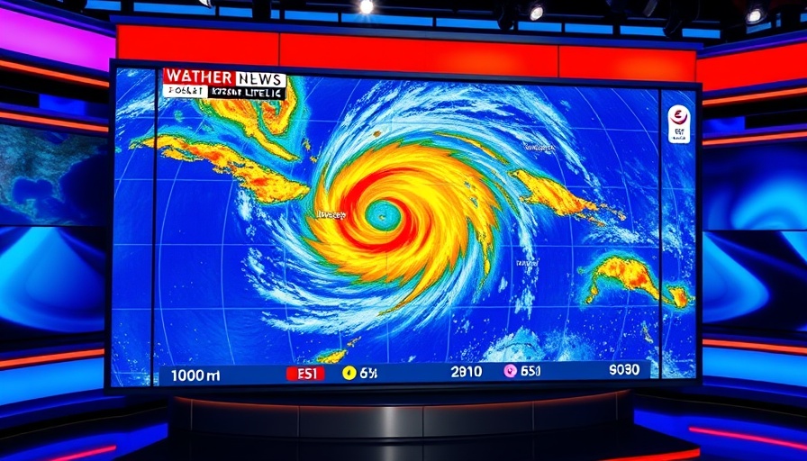 Orlando News: Tropical wave analysis on weather broadcast screen.