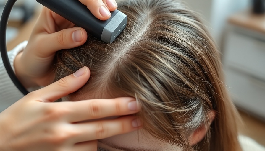 Lice treatment at school being performed on a girl.