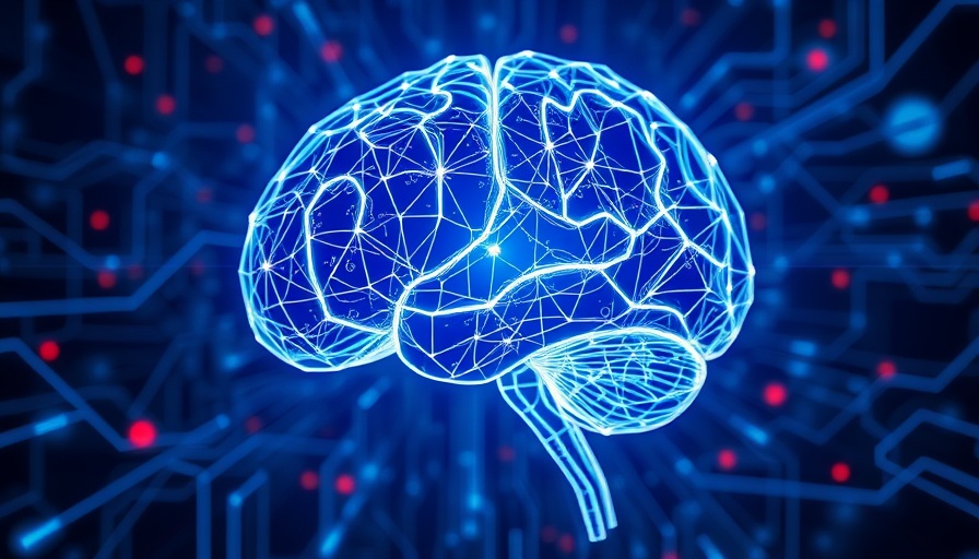 Futuristic glowing brain illustrating 'Rewire Your Mind for Greatness'.