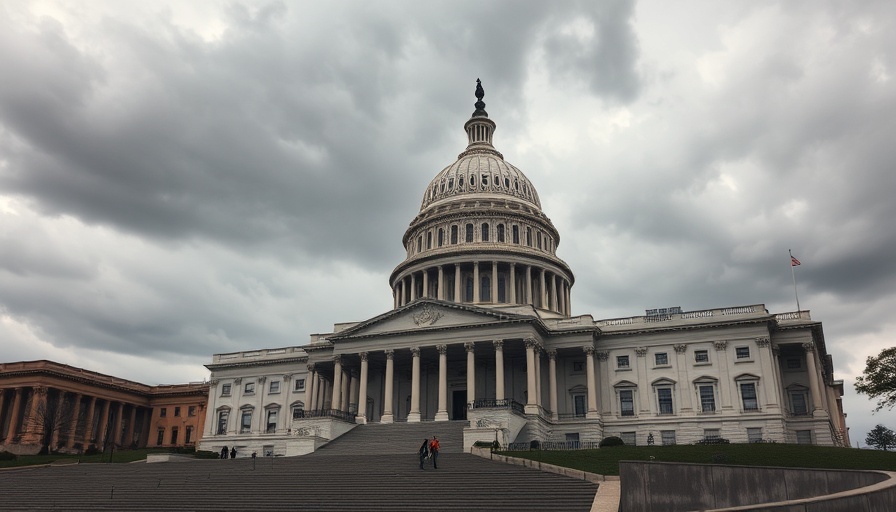 Majestic U.S. Capitol building under cloudy sky, related to Trump federal cuts impact community services.