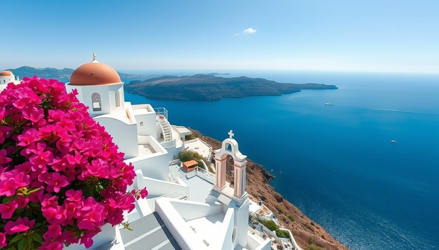 Stunning travel destination with Santorini's iconic architecture and sea.