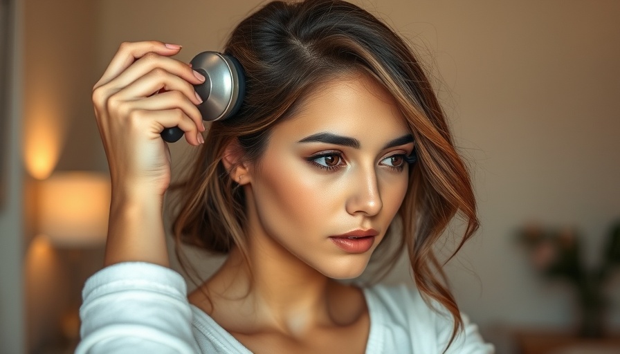 Self love practices with young woman grooming hair in calm setting.