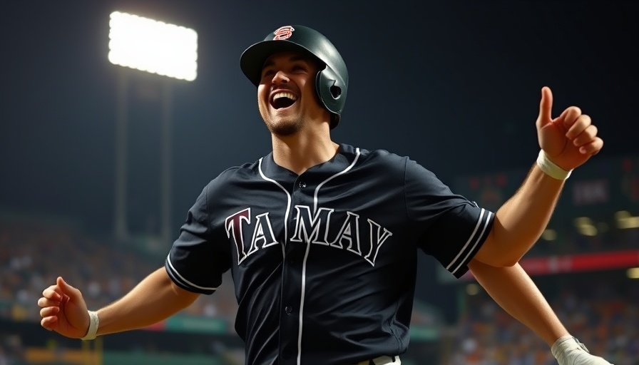 Tampa Bay Rays player celebrating on field, highlighting new ownership.